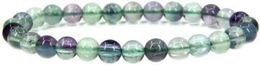 Natural AA Clear Green Fluorite Gemstone 6mm Round Beads Stretch Bracelet 7" Unisex