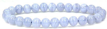 Natural A Grade Blue Lace Agate Gemstone 6mm Round Beads Stretch Bracelet 7" Unisex