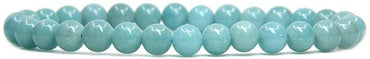 Natural A Grade Blue Amazonite Gemstone 6mm Round Beads Stretch Bracelet 7" Unisex