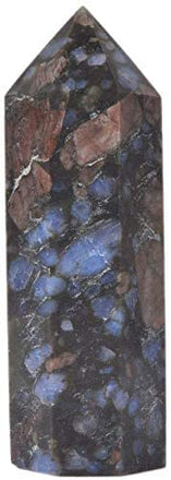 Natural Llanite Gemstone Healing Crystal Hexagonal Pointed Reiki Chakra Faceted Prism Wand Carved Stone Figurine Home Decor