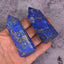 Natural Lapis Gemstone Healing Crystal Hexagonal Pointed Reiki Chakra Faceted Prism Wand Carved Stone Figurine Home Decor