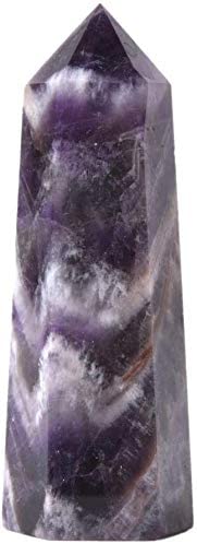 Natural African Amethyst Gemstone Healing Crystal Hexagonal Pointed Reiki Chakra Faceted Prism Wand Carved Stone Figurine Home Decor
