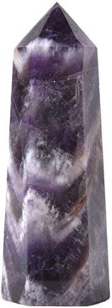 Natural African Amethyst Gemstone Healing Crystal Hexagonal Pointed Reiki Chakra Faceted Prism Wand Carved Stone Figurine Home Decor