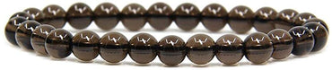 Natural A Grade Smoky Quartz Gemstone 6mm Round Beads Stretch Bracelet 7" Unisex