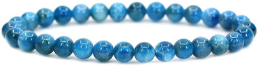 Natural Blue Green Apatite 6mm Round Beads Stretch Bracelet 7" Unisex