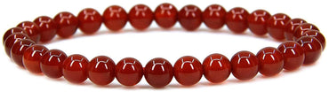 Natural AA Grade Red Agate Gemstone 6mm Round Beads Stretch Bracelet 7" Unisex