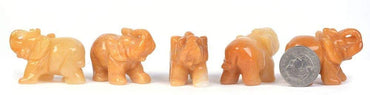 Carved Natural Yellow Jade Gemstone Elephant Healing Guardian Statue Figurine Crafts 2 inch
