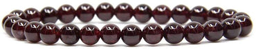Natural A Grade Red Garnet Gemstone 6mm Round Beads Stretch Bracelet 7" Unisex