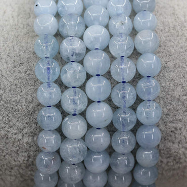 Natural A Grade Aquamarine Gemstone 6mm Round Beads Stretch Bracelet 7" Unisex