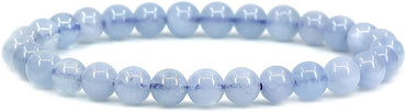 Natural A Grade Aquamarine Gemstone 6mm Round Beads Stretch Bracelet 7" Unisex