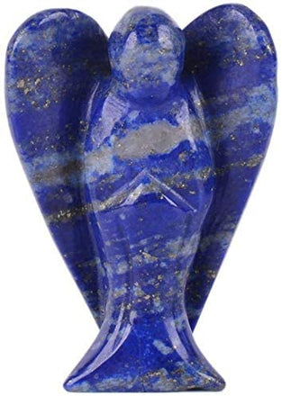 Natural Lapis Lazuli Gemstone Peace Angel Pocket Guardian Angel Healing Statue 2 inch