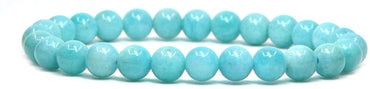 Natural Peruvian Amazonite Gemstone 6mm Round Beads Stretch Bracelet 7" Unisex