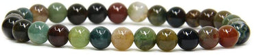 Natural India Agate Gemstone 6mm Round Beads Stretch Bracelet 7" Unisex