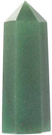 Natural Green Aventurine Gemstone Crystal Hexagonal Pointed Reiki Chakra Faceted Prism Wand Stone Home Decor