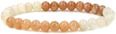 Natural AA Grade Multicolor Sunstone Gemstone 6mm Round Beads Stretch Bracelet 7" Unisex