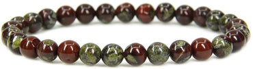 Natural A Grade Dragon Blood Jasper Gemstone 6mm Round Beads Stretch Bracelet 7" Unisex