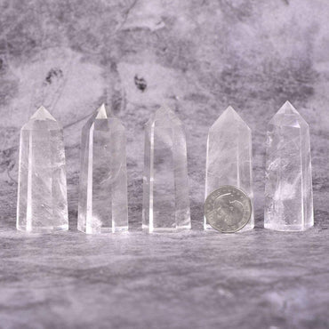 Natural Clear Quartz Gemstone Healing Crystal Hexagonal Pointed Reiki Chakra Faceted Prism Wand Carved Stone Figurine Home Decor